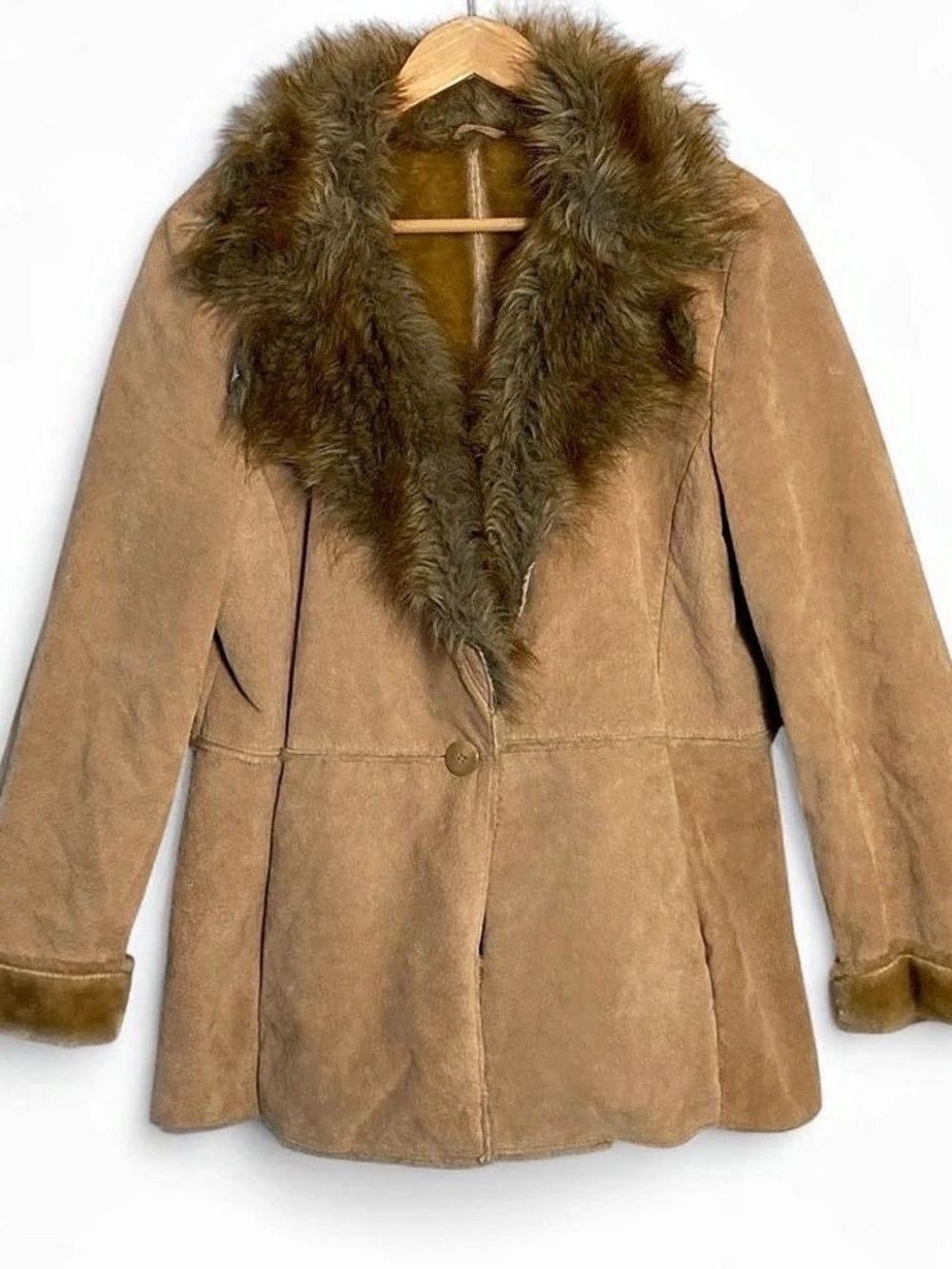 Vintage St John’s Bay Penny Lane Suede Faux Fur Jacket